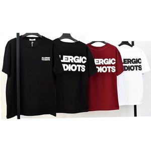 T-shirt basique col rond avec motifs textuels ALLERGIC TO IDIOTS