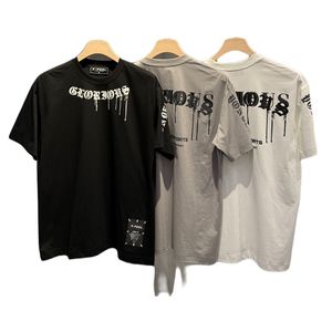 T-shirt uni motif GLORIOUS façon gothique stylisé à coulures