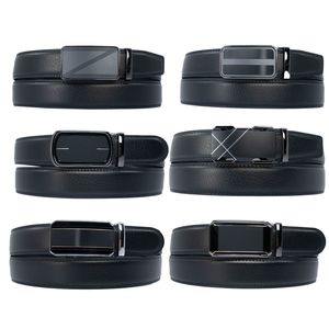Ceinture boucle automatique en croûte de cuir de vachette 3,5 cm noir