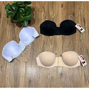 Soutien-gorge à bonnet C avec bretelles transparentes et ouverture à l'avant