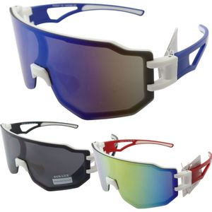 Lunettes de soleil unisexes adulte style sportif à monture enveloppante