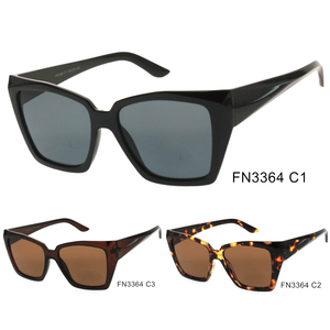 Lunettes de soleil femme de forme trapézoïdale avec des angles adoucis