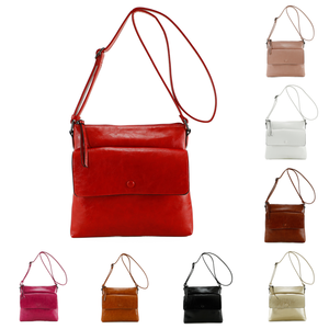 Sac à bandoulière zippé avec poche frontale à rabat pression