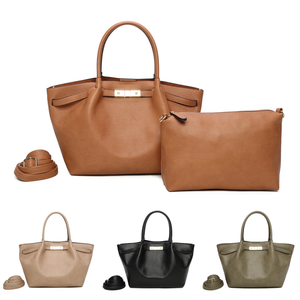 Sac cabas 2-en-1 fermoir doré avec pochette intérieure amovible