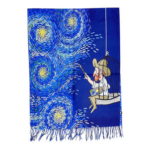Écharpe réversible inspirée de La nuit étoilée de Vincent Van Gogh