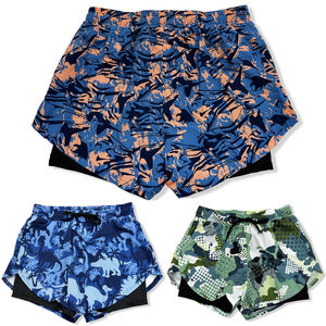 Short de sport homme avec imprimé et boxer intérieure intégré