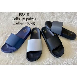 Mules minimalistes à large bande unie pour homme 40 à 45