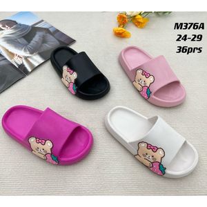 Mules à motif coloré d'un petit ourson et fraise pour fille 24 à 29
