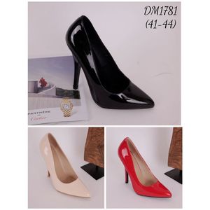 Escarpins classiques à talon aiguille et bout pointu verni grande taille 41-44