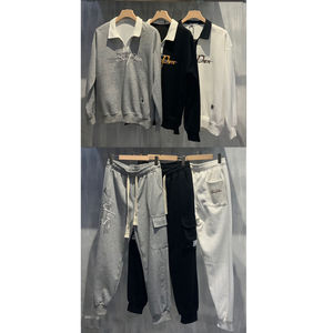 ensembles de sweat à col polo et jogging cargo avec motif Senpen