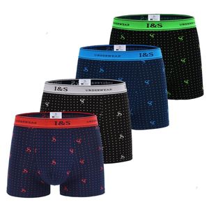 Boxer en coton motif à petits pois et S stylisé et taille contrastée