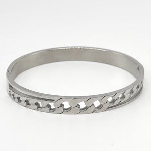Bracelet en acier inoxydable argenté avec motif maillons d'une chaîne