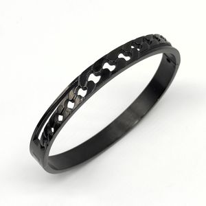 Bracelet en acier inoxydable noir avec motif maillons d'une chaîne