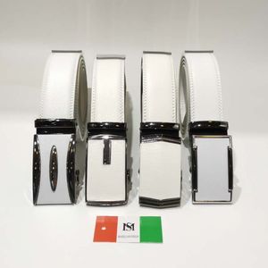 Ceinture Massiliano Sergio blanche avec boucle en métal automatique