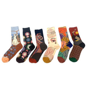 Chaussettes en coton à beaux imprimés artistiques et abstraits