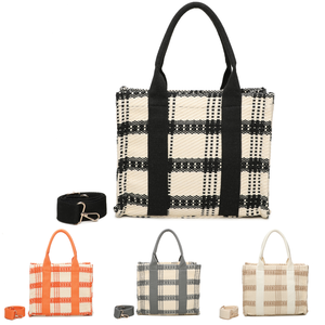 Sac fourre-tout attrayant avec un motif à carreaux épais