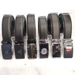 Ceinture boucle automatique Massiliano Sergio en cuir de vache noir