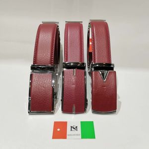 Ceinture automatique avec lanière cuir bordeaux