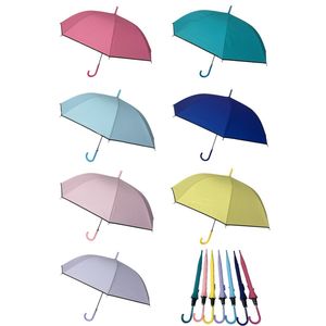 Parapluie canne à ouverture automatique de couleur unie