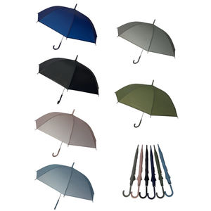 Parapluie type canne en toile unie à ouverture automatique