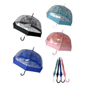 Parapluie cloche transparent automatique avec un motif ornemental
