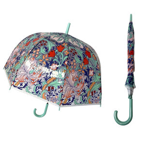 Parapluie cloche transparent automatique à imprimé floral coloré