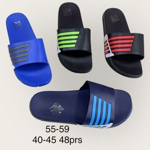 Mules homme style sportif à 4 fines rayures horizontales