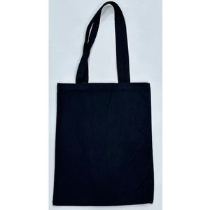 Tote bag en coton de couleur noire unie à deux poignées