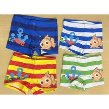 Boxer de bain garçon avec filet intérieur à rayures, ancre et poisson