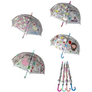 Parapluie cloche transparent automatique pour enfant avec imprimés
