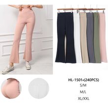 Legging évasé décontracté  à taille haute coloris unie