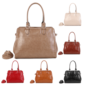 Cabas de forme rectangulaire en simili cuir à deux anses solides