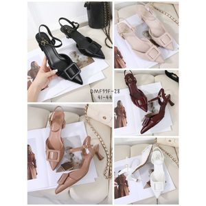 Escarpins slingback à bout pointu avec boucle carrée grande taille 41-44