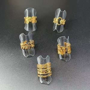 Bague réglable au style élégant en acier inoxydable doré