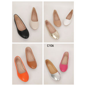 Ballerine unie en simili cuir à talon plat et bout arrondi taille 36-41