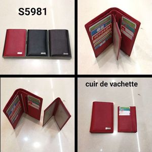 Ensemble Éléphant d'or en cuir de vachette portefeuille & porte-cartes