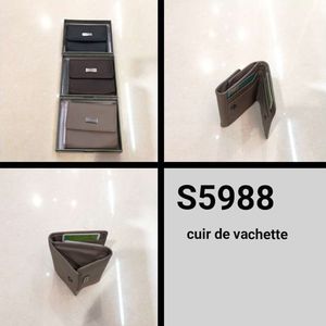 Porte-monnaie en cuir de vachette souple à bouton pression Éléphant d'or