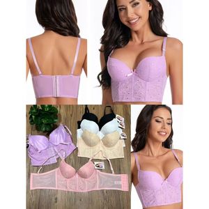 Soutien-gorge bustier brodé bonnets B avec mousse et armatures - 5 coloris