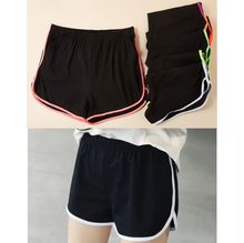 Short de sport/détente de couleur unie avec liseré contrastant