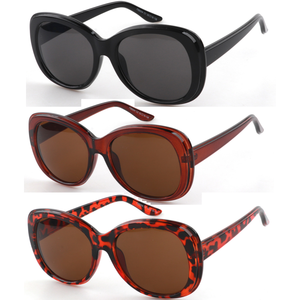 Lunettes de soleil anti-UV  formes rondes à légèrement ovales