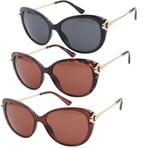 Lunettes de soleil femme à branches fines en métal doré anti-UV