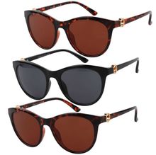 Lunettes de soleil anti-UV à l'insert orné d'un anneau stylisé doré