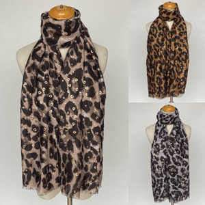 Écharpe imprimé léopard avec des petits accents dorés