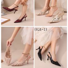 Escarpins slingback avec maille transparente et détails texturés taille 36 - 41