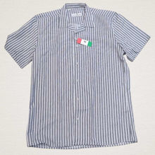 Chemise homme en coton rayé à manches courtes et coupe droite