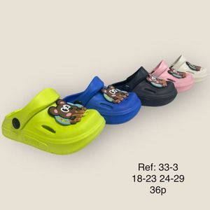 Sandales de type sabot orné d'un motif en relief d'un ours