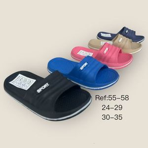 Mules slides à large bande texturée avec logo SPORT pour enfant 30 à 35