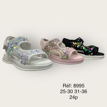 Sandales scintillantes avec sequins irisés fermeture scratch à la cheville