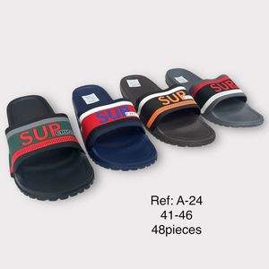 Mules pour homme avec une large bride ornée du mot SUP