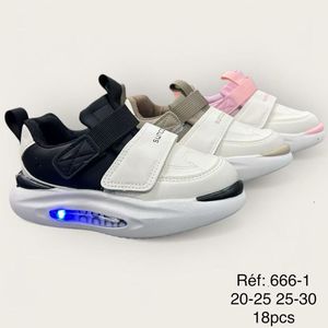 Baskets lumineuses semelle LED et attache par scratch pour bébé 25 à 30